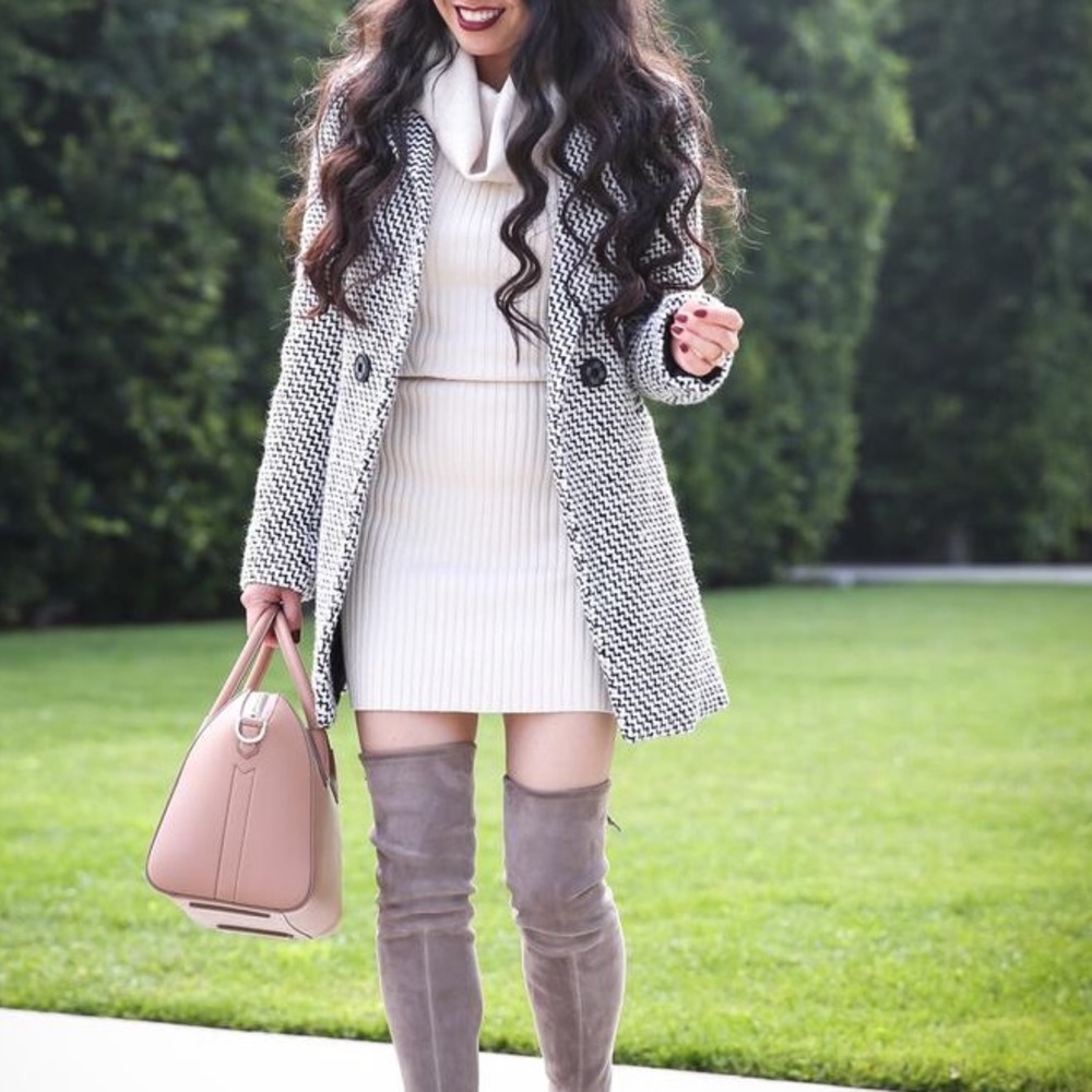 Classy double breasted tweed coat size xs